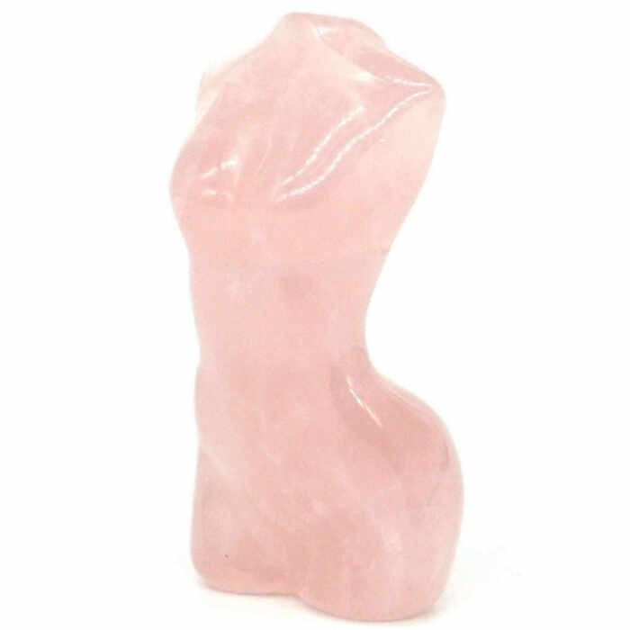 Forma bust femeie din cristal natural Cuart Roz 4 cm sculptat manual