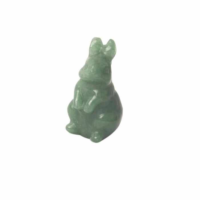 Figurina 4 cm cu forma de iepure sculptata manual din aventurina verde naturala - Cristale si pietre vindecatoare semipretioase cu animale