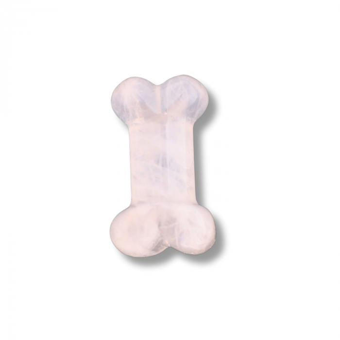 Figurina in Forma de Os din Cristale Naturale - Cuart Roz, 30mm